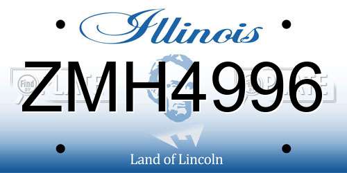ZMH4996 Illinois License Plate