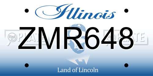 ZMR648 Illinois License Plate