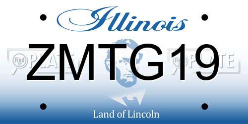 ZMTG19 Illinois License Plate