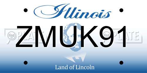ZMUK91 Illinois License Plate