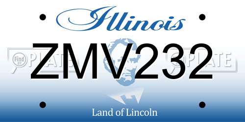 ZMV232 Illinois License Plate