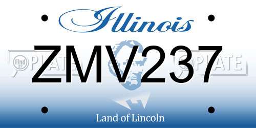ZMV237 Illinois License Plate
