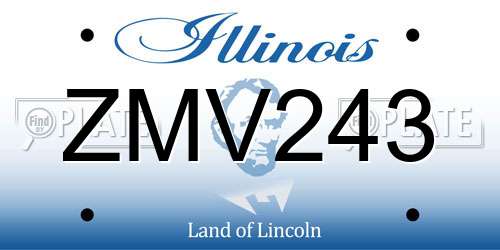 ZMV243 Illinois License Plate