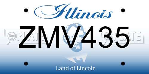ZMV435 Illinois License Plate