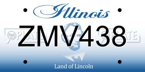 ZMV438 Illinois License Plate