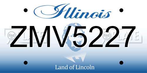 ZMV5227 Illinois License Plate