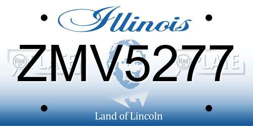 ZMV5277 Illinois License Plate
