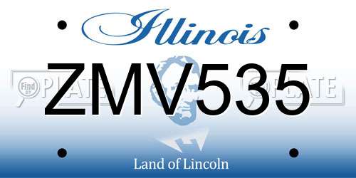 ZMV535 Illinois License Plate
