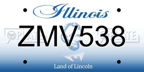ZMV538 Illinois License Plate