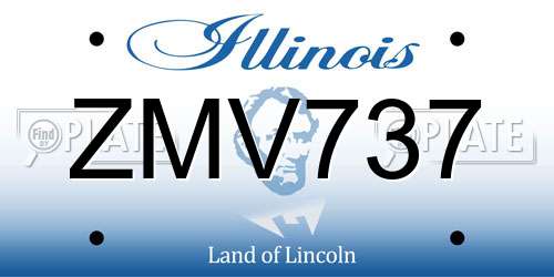 ZMV737 Illinois License Plate