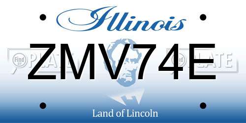 ZMV74E Illinois License Plate