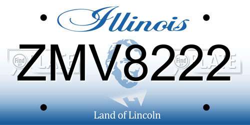 ZMV8222 Illinois License Plate