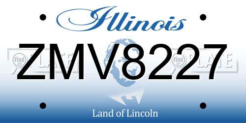 ZMV8227 Illinois License Plate