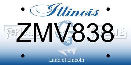 ZMV838 Illinois License Plate