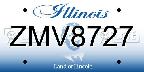 ZMV8727 Illinois License Plate