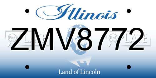 ZMV8772 Illinois License Plate