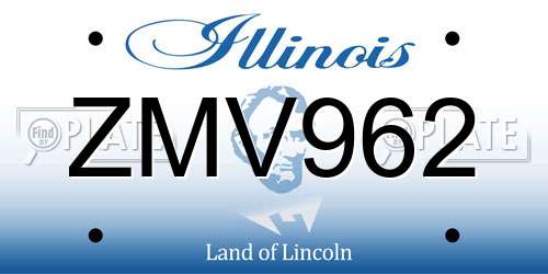 ZMV962 Illinois License Plate