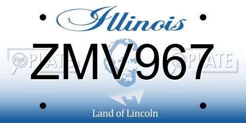 ZMV967 Illinois License Plate