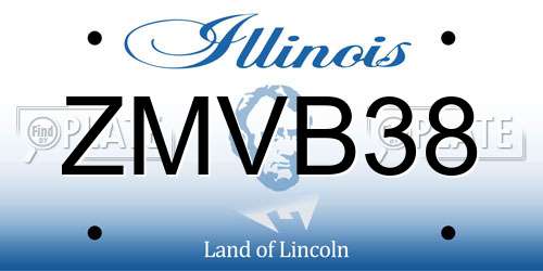 ZMVB38 Illinois License Plate