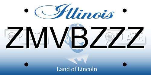 ZMVBZZZ Illinois License Plate