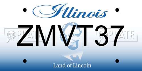 ZMVT37 Illinois License Plate