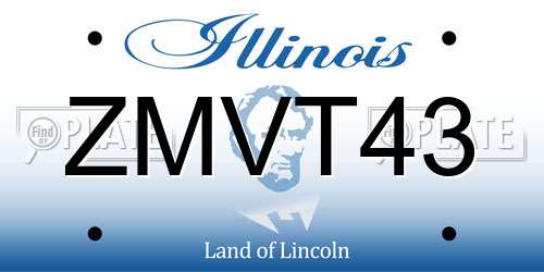 ZMVT43 Illinois License Plate