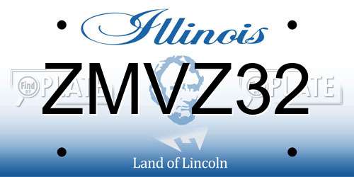 ZMVZ32 Illinois License Plate