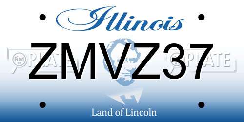 ZMVZ37 Illinois License Plate