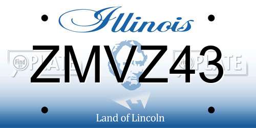 ZMVZ43 Illinois License Plate