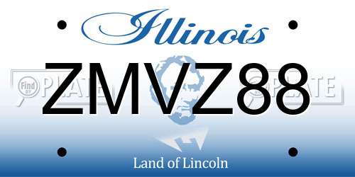 ZMVZ88 Illinois License Plate