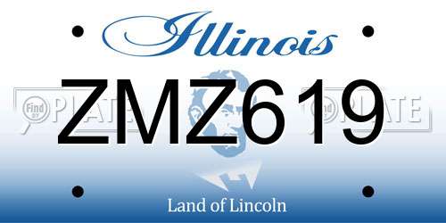 ZMZ619 Illinois License Plate