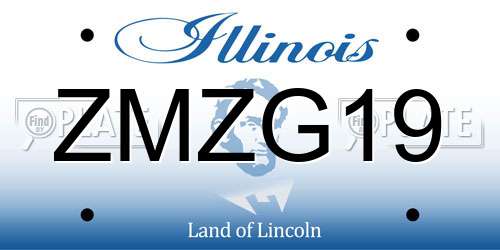 ZMZG19 Illinois License Plate