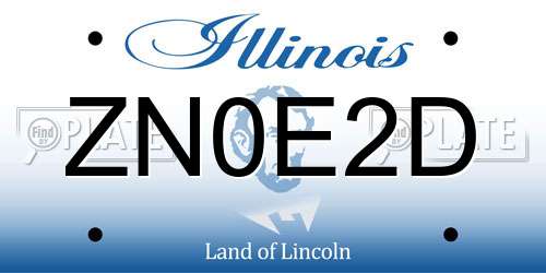 ZN0E2D Illinois License Plate