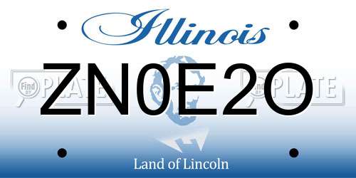ZN0E2O Illinois License Plate