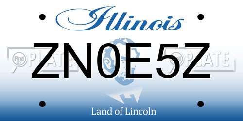 ZN0E5Z Illinois License Plate