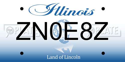 ZN0E8Z Illinois License Plate