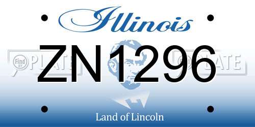 ZN1296 Illinois License Plate
