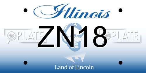 ZN18 Illinois License Plate
