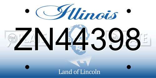 ZN44398 Illinois License Plate