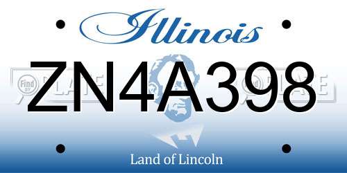 ZN4A398 Illinois License Plate
