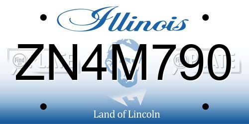 ZN4M790 Illinois License Plate
