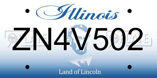 ZN4V502 Illinois License Plate