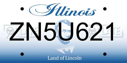 ZN5U621 Illinois License Plate