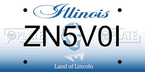 ZN5V0I Illinois License Plate