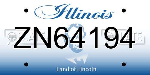 ZN64194 Illinois License Plate