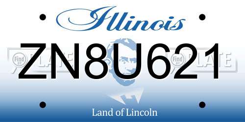 ZN8U621 Illinois License Plate