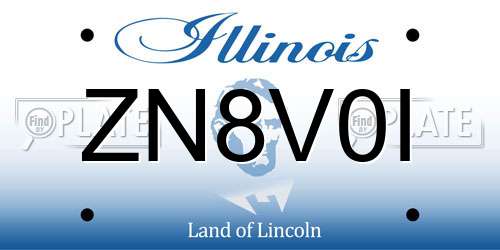 ZN8V0I Illinois License Plate