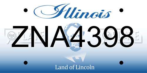 ZNA4398 Illinois License Plate