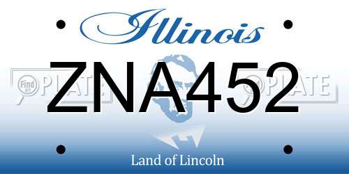 ZNA452 Illinois License Plate