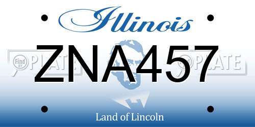 ZNA457 Illinois License Plate